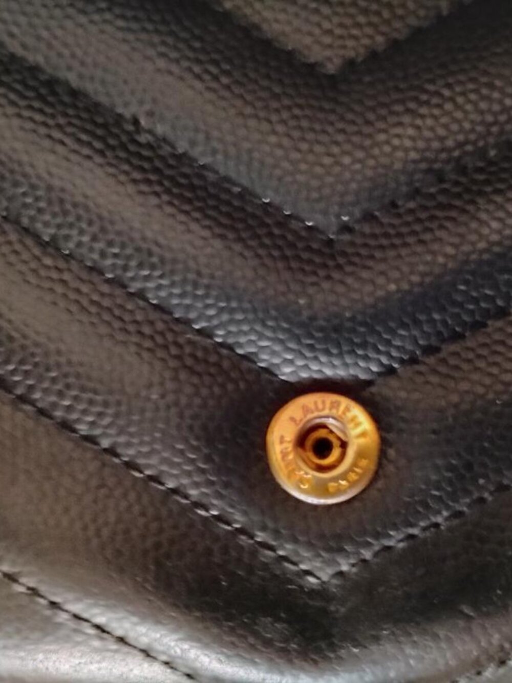 YSL Monogram Large Wallet on Chain in Grained Leather EUC - Picture 6 of 15